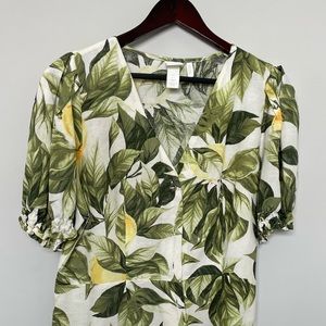 H & M Short Sleeve Tropical Dress